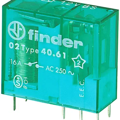 Relais commutation Finder 40, 1C 16A/12VDC AgCdO 130Ω 5mm RT II 