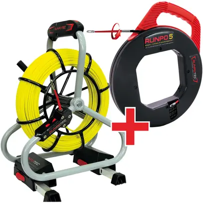 Kit action Profi-Set dévidoir, tige fibre de verre, Runpo torsadé 