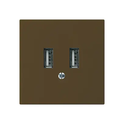 UP-USB-Ladesteckdose Hager kallysto A 240V 2400mA braun 