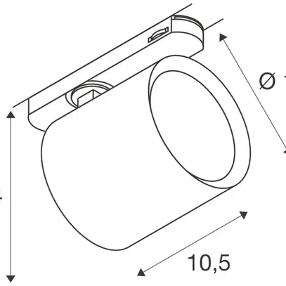 Spot LED SLV TS V 18W 2350lm 940 50° AD3PH Ø100×105mm nero 