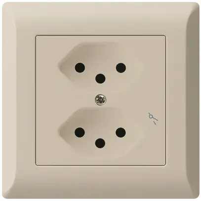 Presa INC kallysto.line 2×T13/1 beige con protezione bambini 