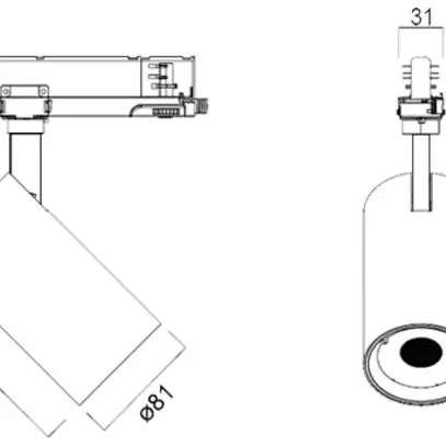 Spot LED Sylvania Pixo Medium 31W 3625lm 940 24/36/54° DALI AD3PH Ø81mm noir 