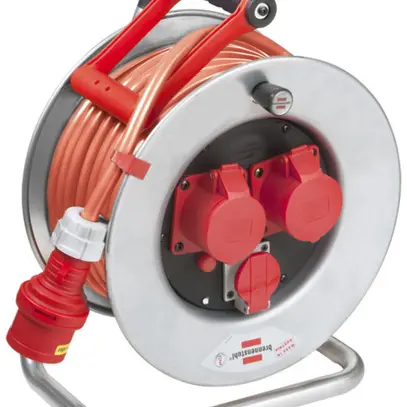 Avvolgicavo industriale 25 m 5×2.5mm² arancione IP44 