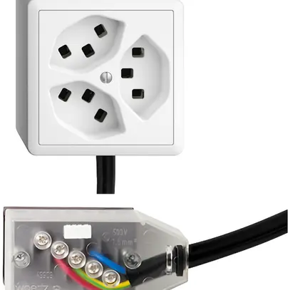 Prise AP 3×T23 16A blanc L1 EDIZIOdue pour Technofil 