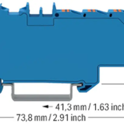 Morsetto di passaggio WAGO Contact TOPJOB S 1×6/6×1.5mm² Ex e II blu 