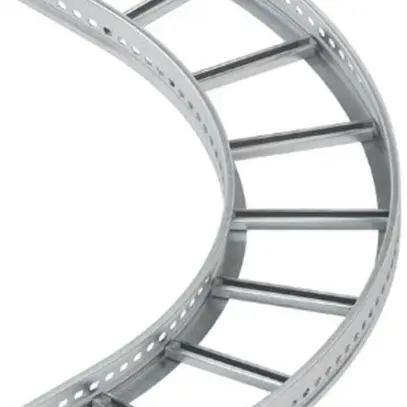 Gomito 90° Niedax, per KL, piccolo, 60×200mm, con guide laterali forate 