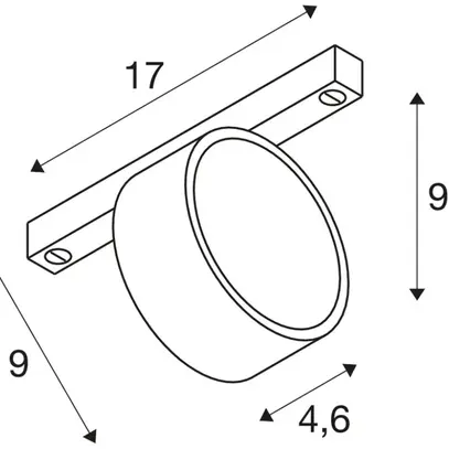 Spot LED SLV KALU 2.0 48V 9W 1400lm 2700K MB DALI AD1PH 170×46×110mm bi 