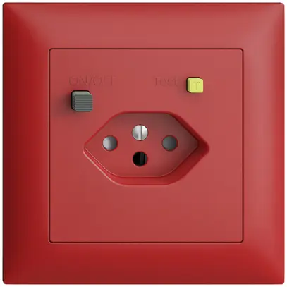 UP-Steckdose EDIZIOdue T13 FI 30mA FMI, shutter, berry 