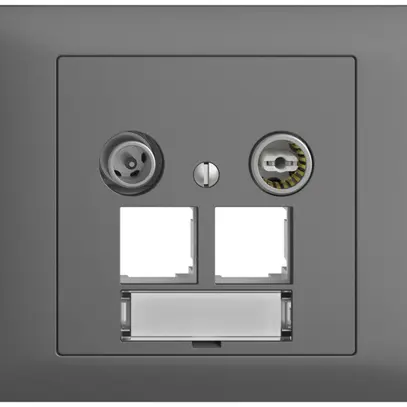 Presa multimedia INC EDIZIOdue BKE EASYNET 19dB, p.2×RJ45 S-One, grigio scuro 