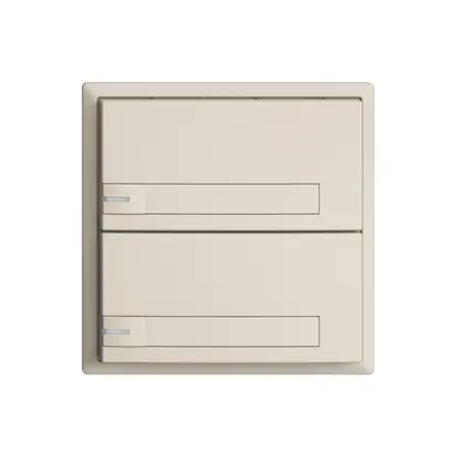 Poussoir univ. ENC 2×1t bornes enf. EDIZIOdue crema, avec papier+LED 