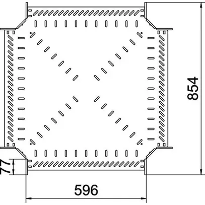 Pièce en croix BET RK 60×600mm acier fin A4 brut 