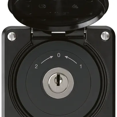 Contact pivotant à clé ENC robusto IP55 noir avec clapet inverseur 