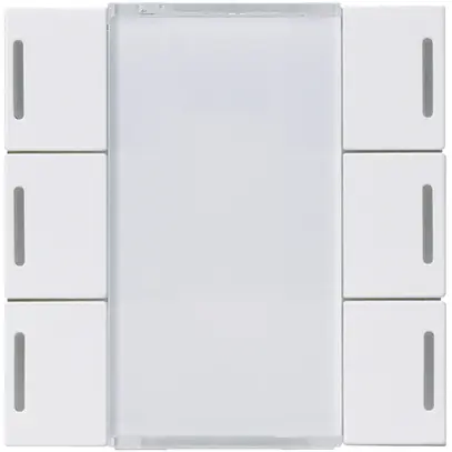 Faccia pulsante Hager basico KNX sestuplo LED bianco 45×45mm 