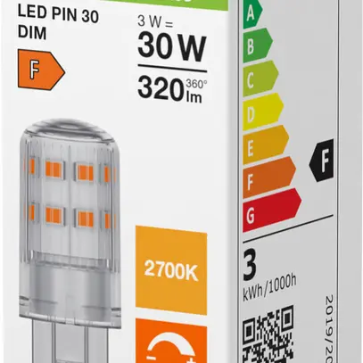 Lampe LED LEDVANCE PIN G9 3W 320lm 2700K VAR Ø18×49mm clair 