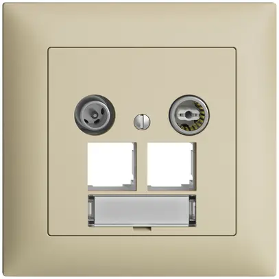 Prise multimédia ENC EDIZIOdue FMI EASYNET 4dB, p.2×RJ45 S-One, vanille 