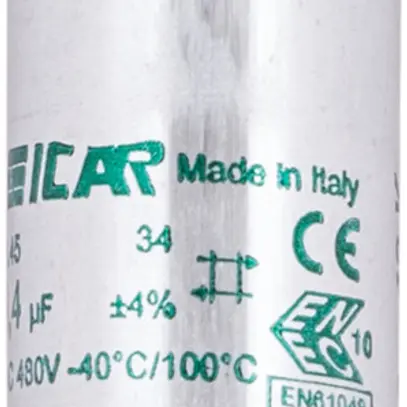 Condensatore ICAR IL 45/34 30X78MM 3.4µF 250V p.lampada (serie) Ø30×78mm 