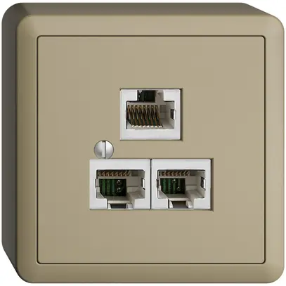 AP-Dose 3×RJ45/s 4P getr. EDIZIOdue sand R&M swissline 
