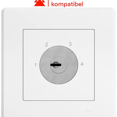 Interrupteur à clé ENC EDIZIO.liv a.KABA 1262KA/5000 c.sép.2P 1-2-3-4 p=96mm bc 