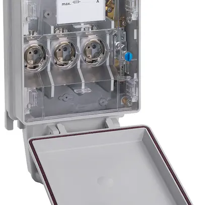 Hausanschlusskasten weber.hse60 63A ein/ab Briden Aussenerdanschluss A8 Cu/Al 