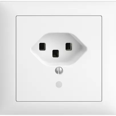 Presa INS EDIZIOdue T23 16A bianco, con LED verde, mors. innest. 