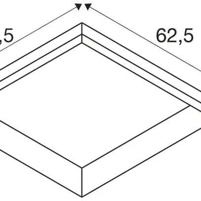 Einbaurahmen SLV PANEL 625 Stahl 625×625×71mm weiss 