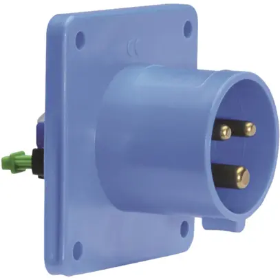 EB-Gerätestecker CEE Bals 3P 32A 230V 6h blau IP44 vernickelt QC. 