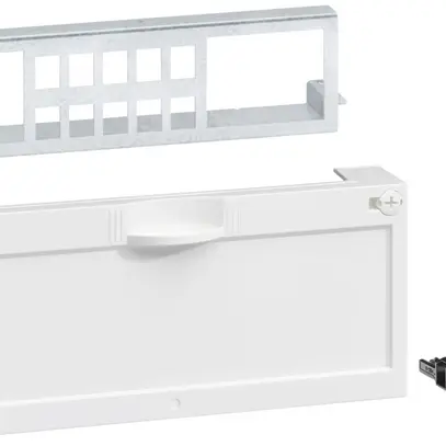 Pannello patch Hager Keystone 10×RJ45 con copertura per FLF tipo13 grd.I e II 