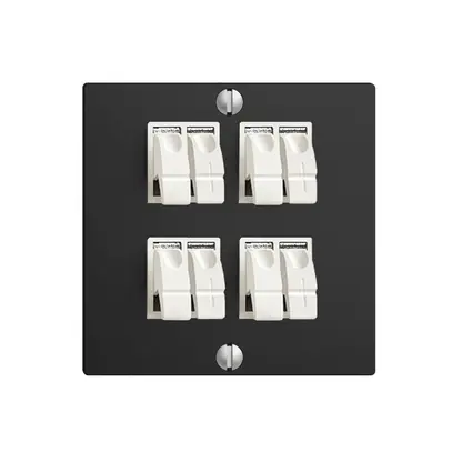 Prise audio EDIZIOdue F 4×noir borne à étrier pour 4 haut-parleurs 