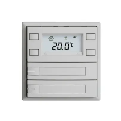 Poussoir RTH ENC KNX 2× EDIZIOdue F gris clair, avec pap.+LED RGB 
