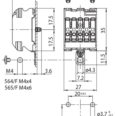 Verbindungsklemme 5P 0.5…2.5mm² Erdungsbügel ws 