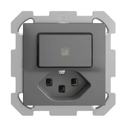 Comb. lum. INC A-R/1L+T23 EDIZIOdue grigio scuro, con lente, LED giallo 