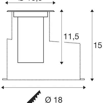 Lampada di terreno LED INS SLV DASAR S IP67 4W 350lm 830 24° Ø105mm acc.affinato 