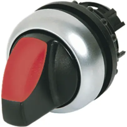 Leucht-Knebelgriff ETN RMQ 2 Stel.rastend schwarz/rot, Ring verchromt 