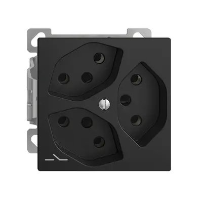Prise AP EDIZIOdue 3×T13 noir 1×S intérieur pour combinaison 