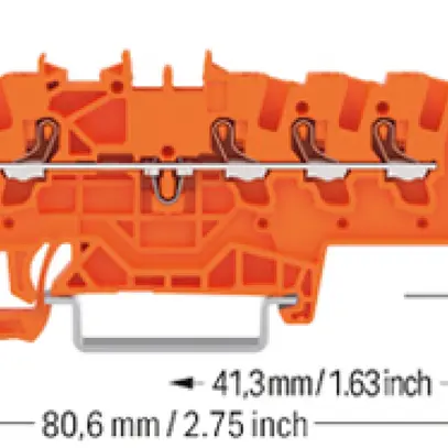 Borne de passage joignable WAGO TOPJOB S 1.5mm² 24A Push-in 5×1 TH35 orange 