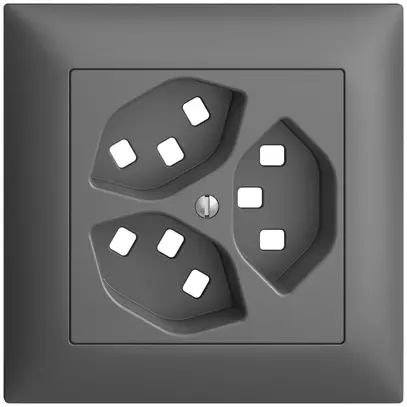 Kit frontal ENC EDIZIOdue gris foncé 88×88mm 3×T23 