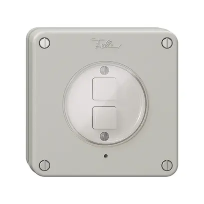 Pulsante KNX NUP 2× NEVO RGB con sensore di temperatura, grigio chiaro 