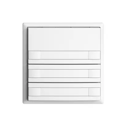 Pulsante KNX RGB EDUE, 250mW, s.LED, c.carta, 3×pulsante, com.2×tasti, bi 