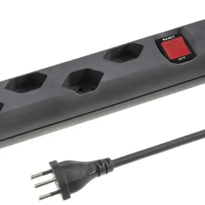 Presa multipla STEBA STRONG 5×T13 con interruttore 3m antracite 