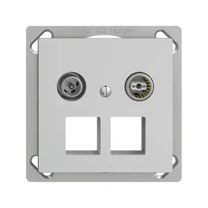 Presa multimedia 4dB INS Edue FM.TE, presa d.derivazione, p.2×RJ45 Keystone, grc 