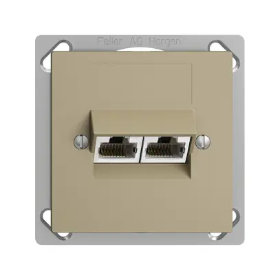 Prise INC 2×RJ45/s 4P sép.EDIZIOdue sand ITplus 