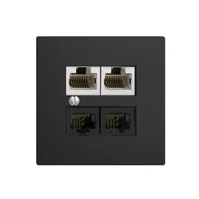 Scatola 4×RJ45 2×u/2×s EDIZIOdue nero R&M swissline NT 2ab 