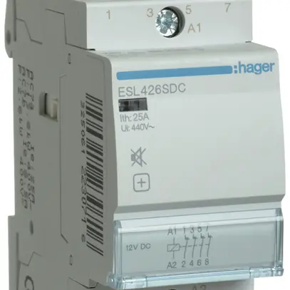 Contattore AMD Hager 12VDC 0 chiusura 4 apertura 25A senza ronzio 2UM 