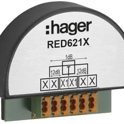 UP-Audio/Video-Verteiler Hager 1-fach 2-Draht, für Türsprechanlage 
