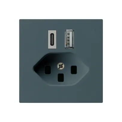 Presa di carica USB kallysto 18W PD 1×tipo A 1×tipo C T23 antracite 