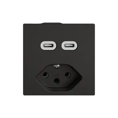 Presa di ricarica USB EDIZIO.liv SNAPFIX® USB C+C/T13 3A 230VAC ne 