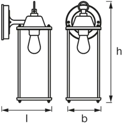 Lanterne Ledvance ENDURA CLASSIC Lantern SQ M, E27 noir 