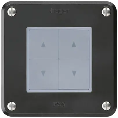 Interrupteur pour stores ENC robusto IP55 noir avec 4 touches de fonction combi 