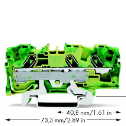 Morsetto di passaggio WAGO TOPJOB S 6mm² 3L verde/giallo ser.2006 