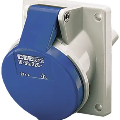 Presa INS CEE 16A 3P 6h 230V blu obliquo Mennekes 